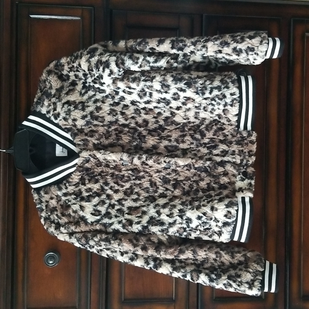 Joseph Ribkoff faux fur bomber jacket.